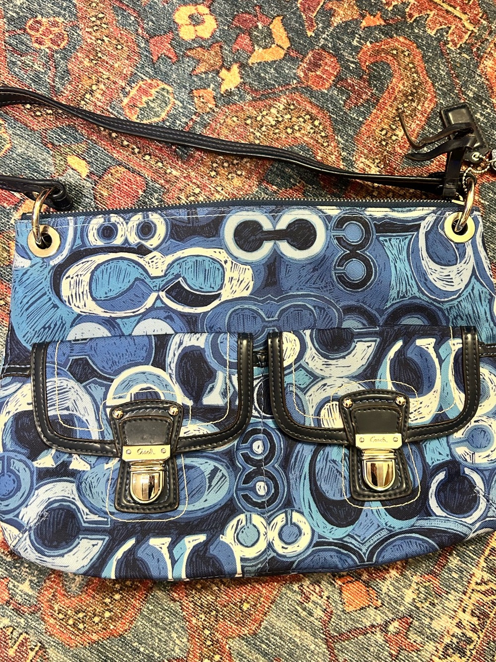 Vintage 2012 Coach Poppy Glam Purse Tote Bag